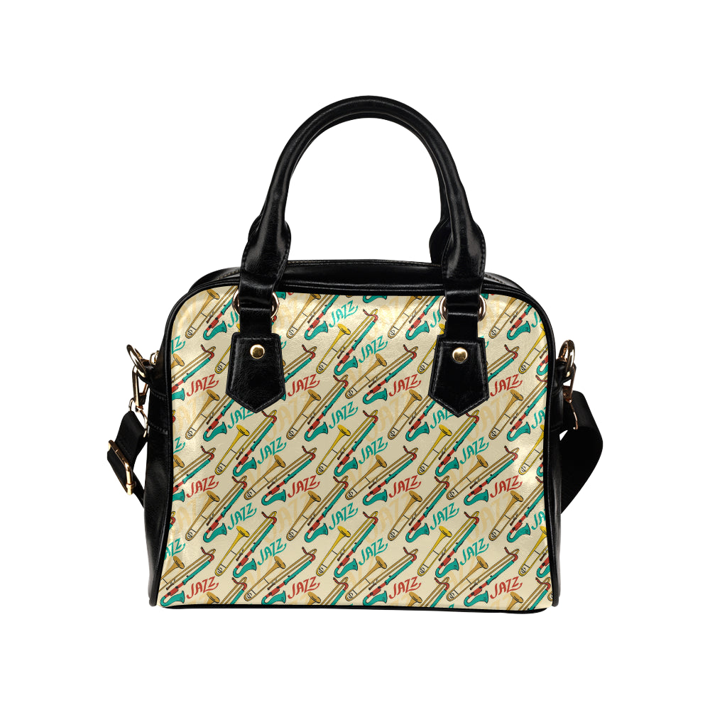 Trombone Pattern Print Design 03 Shoulder Handbag