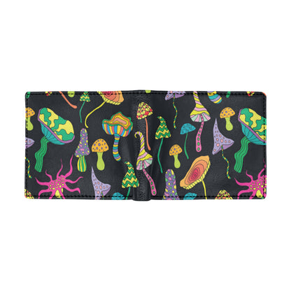 Psychedelic Mushroom Pattern Print Design A02 Men's ID Card Wallet