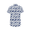 Hibiscus Pattern Print Design HB013 Men's Short Sleeve Button Up Shirt