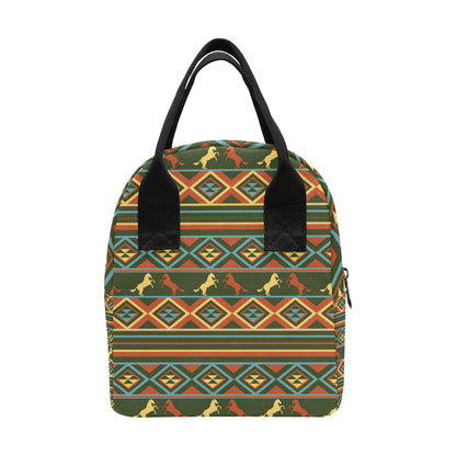 Horse Western Pattern Insulated Lunch Bag