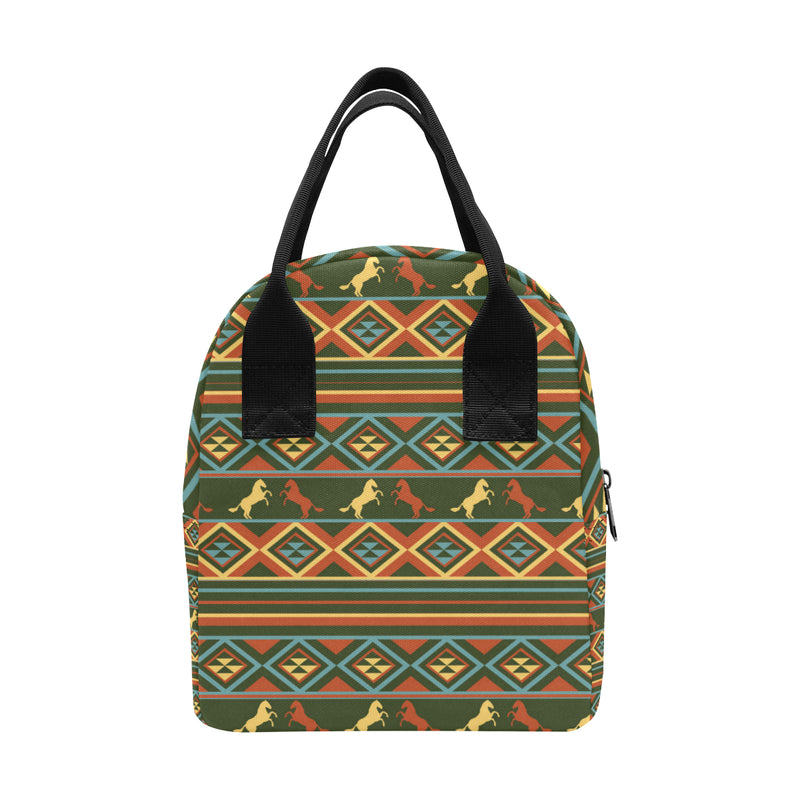 Horse Western Pattern Insulated Lunch Bag