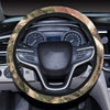 Camouflage Realistic Tree Authumn Print Steering Wheel Cover with Elastic Edge