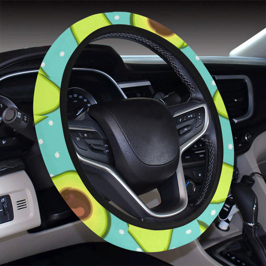 Avocado Pattern Print Design AC012 Steering Wheel Cover with Elastic Edge