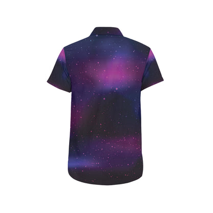 Night sky Pattern Print Design A04 Men's Short Sleeve Button Up Shirt