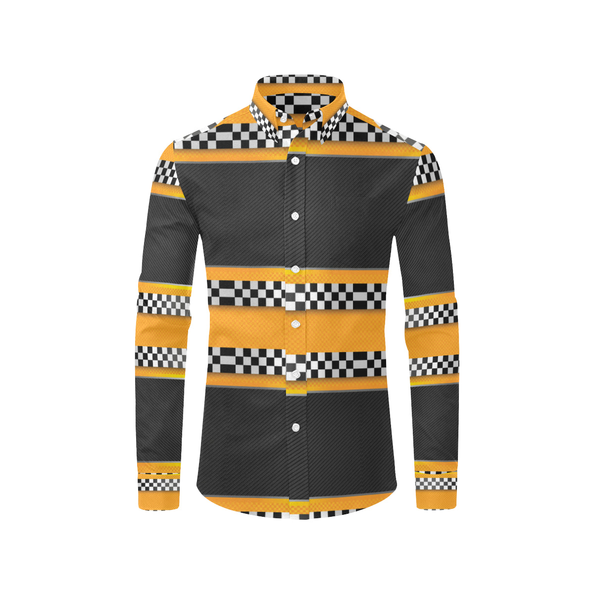 Checkered Pattern Print Design 01 Men's Long Sleeve Shirt