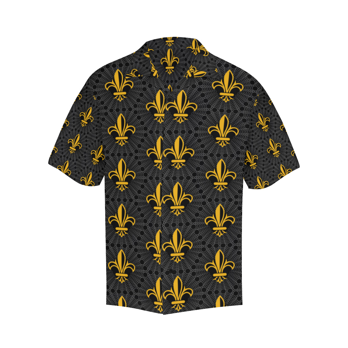 Fleur De Lis Gold Pattern Print Design 01 Men's Hawaiian Shirt