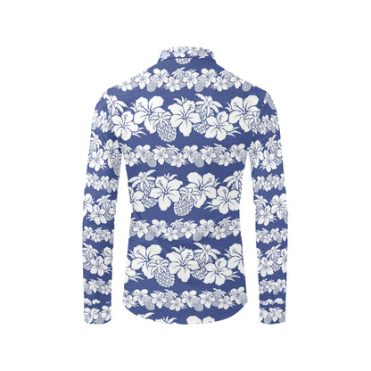 Hawaiian Themed Pattern Print Design H07 Men's Long Sleeve Shirt
