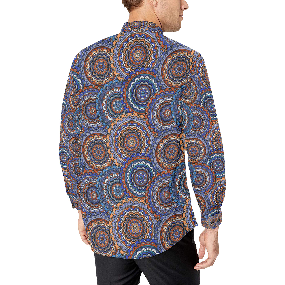 Mandala Boho Chic Design Print Men's Long Sleeve Shirt