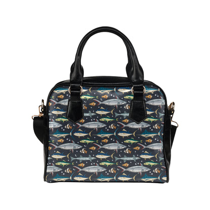 Swordfish Pattern Print Design 04 Shoulder Handbag