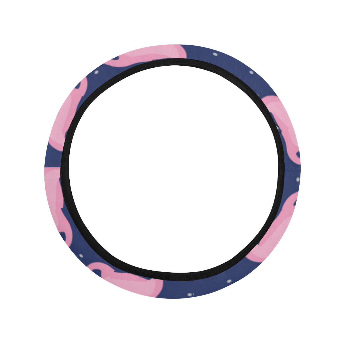 Flamingo Christmas Steering Wheel Cover with Elastic Edge