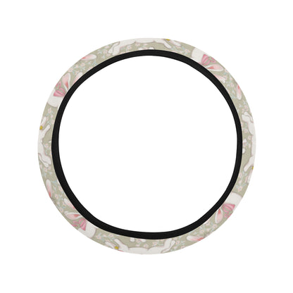 Bunny Pattern Print Design 06 Steering Wheel Cover with Elastic Edge