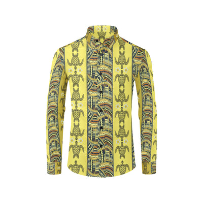 Polynesian Turtle Hawaiian Design Print Men's Long Sleeve Shirt