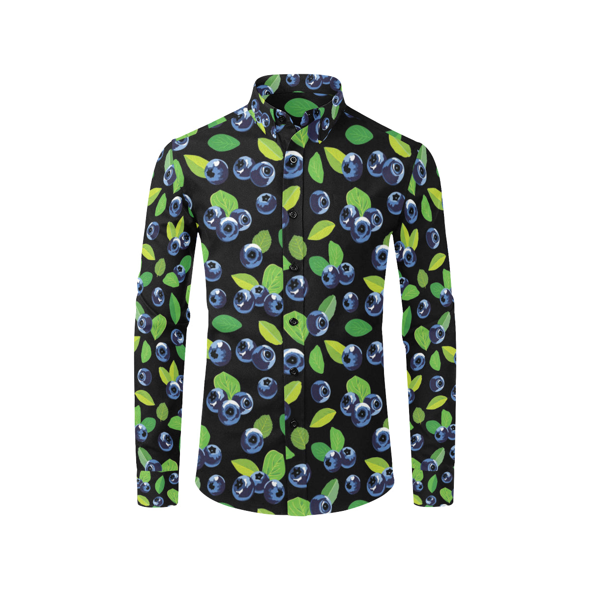 Blueberry Pattern Print Design BB03 Men's Long Sleeve Shirt