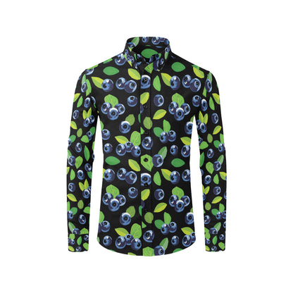 Blueberry Pattern Print Design BB03 Men's Long Sleeve Shirt