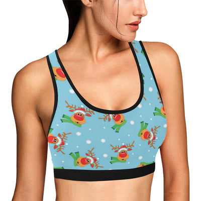 Reindeer cute Pattern Print Design 02 Sports Bra