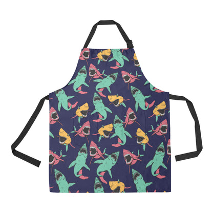 Shark Bite Pattern Apron with Pocket