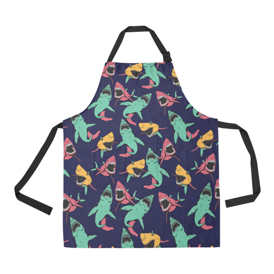 Shark Bite Pattern Apron with Pocket