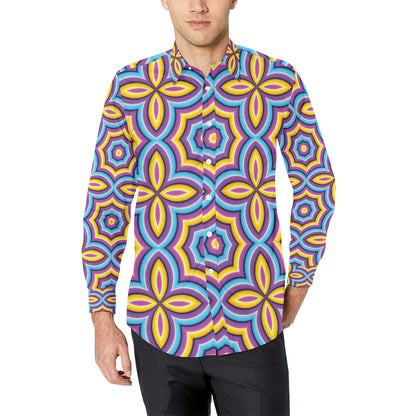 Optical illusion Pattern Print Design A03 Men's Long Sleeve Shirt