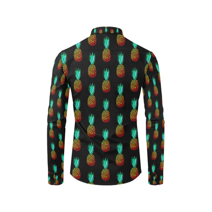 Pineapple Pattern Print Design A05 Men's Long Sleeve Shirt