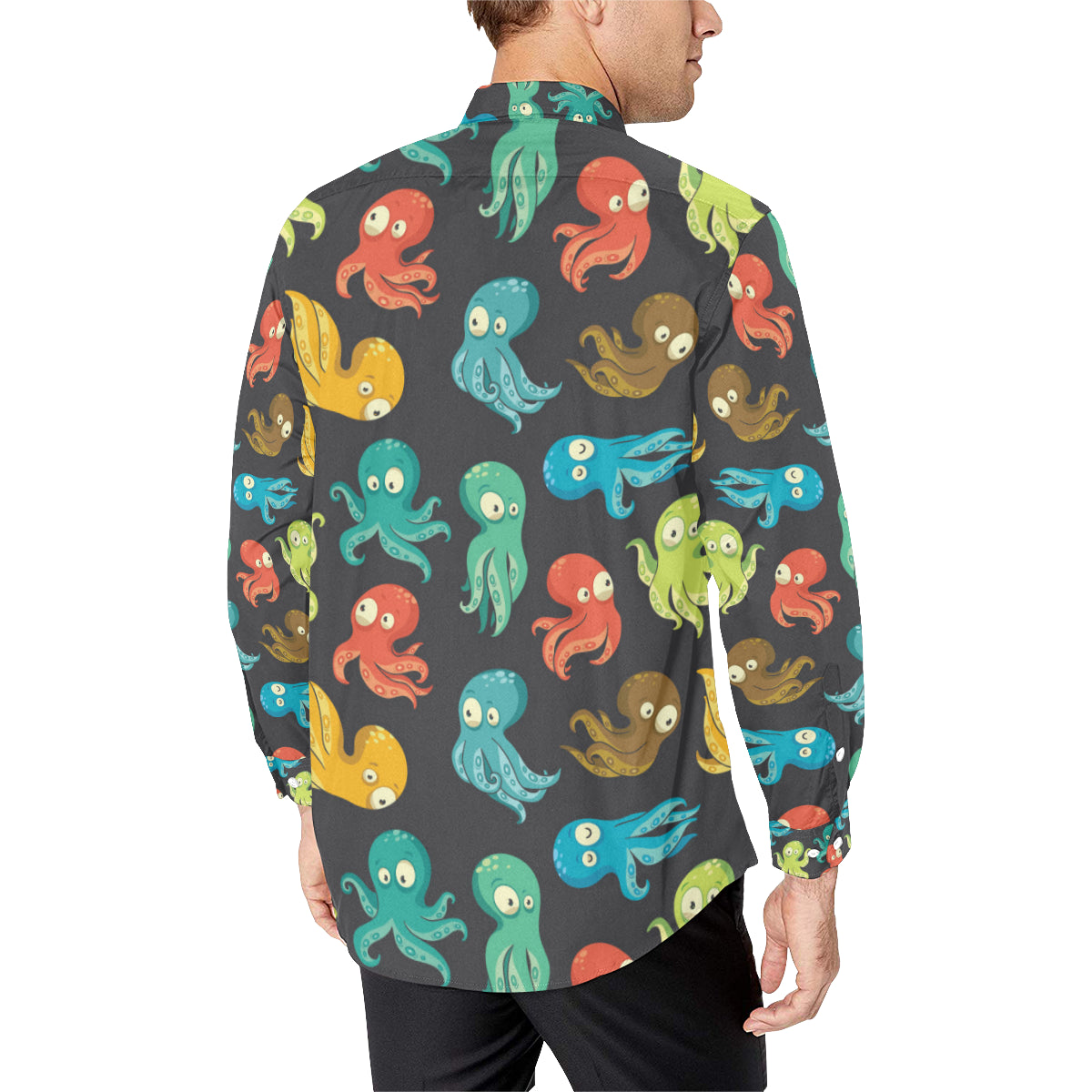 Octopus Pattern Print Design A01 Men's Long Sleeve Shirt