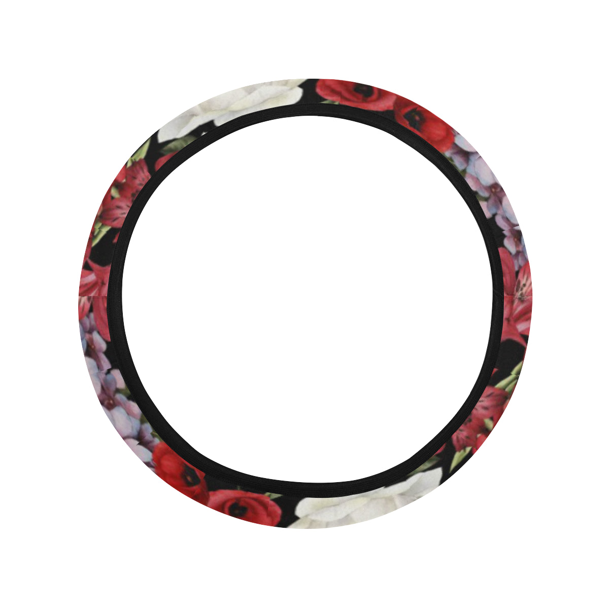 Summer Floral Pattern Print Design SF04 Steering Wheel Cover with Elastic Edge