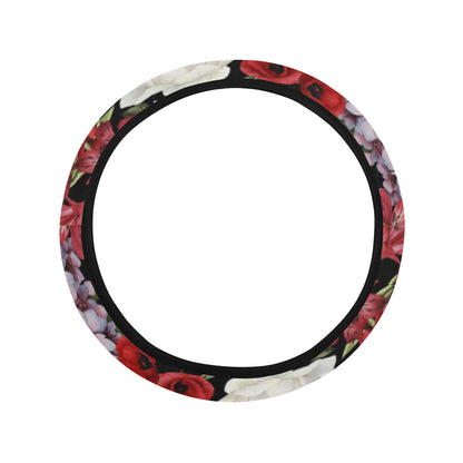 Summer Floral Pattern Print Design SF04 Steering Wheel Cover with Elastic Edge
