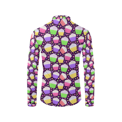 Cupcake Pattern Print Design CP07 Men's Long Sleeve Shirt