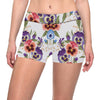 Pansy Pattern Print Design PS06 Yoga Shorts