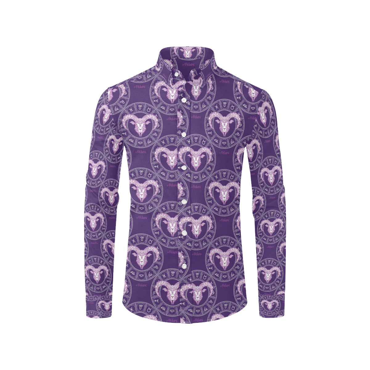 Aries Zodiac Pattern Print Design 02 Men's Long Sleeve Shirt