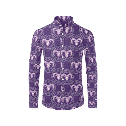 Aries Zodiac Pattern Print Design 02 Men's Long Sleeve Shirt