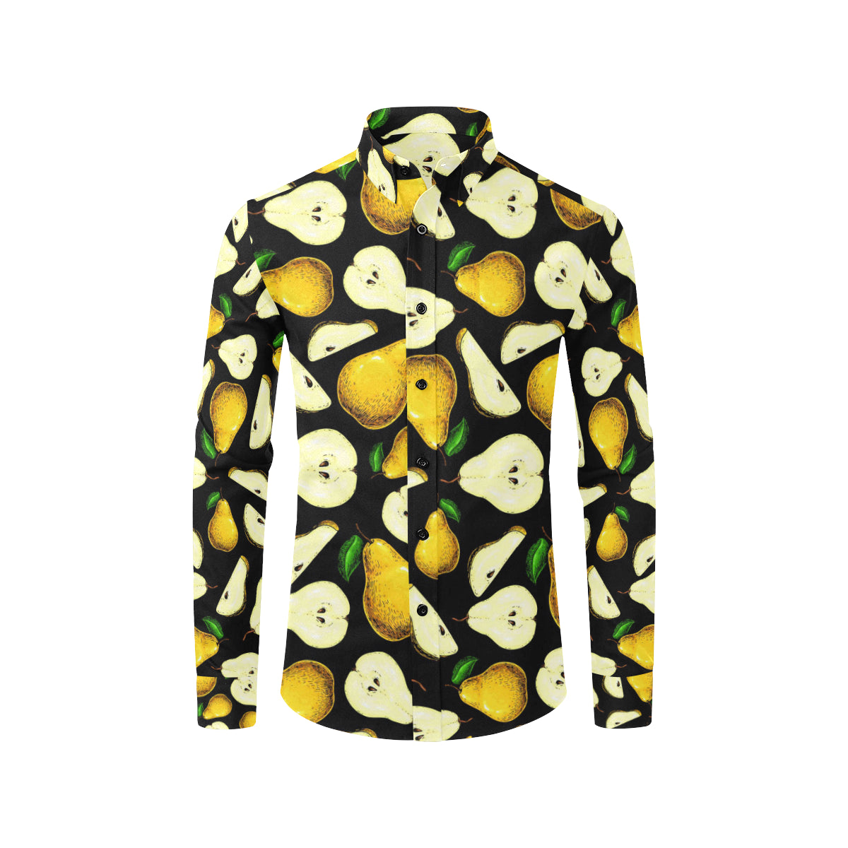 Pear Pattern Print Design PE01 Men's Long Sleeve Shirt