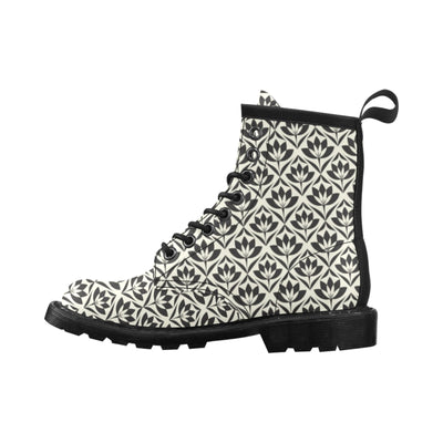 Lotus Pattern Print Women's Boots