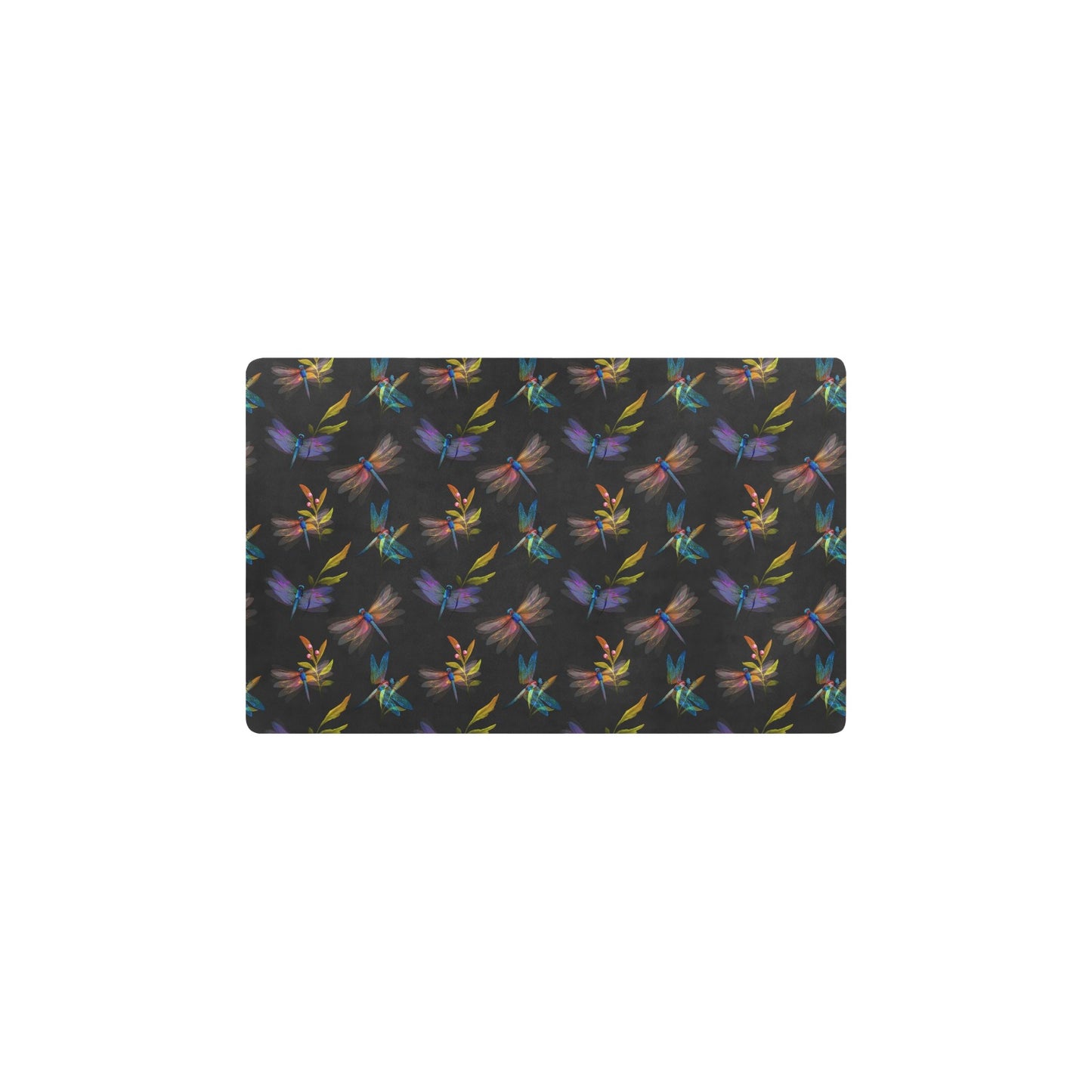Dragonfly Colorful Realistic Print Kitchen Mat