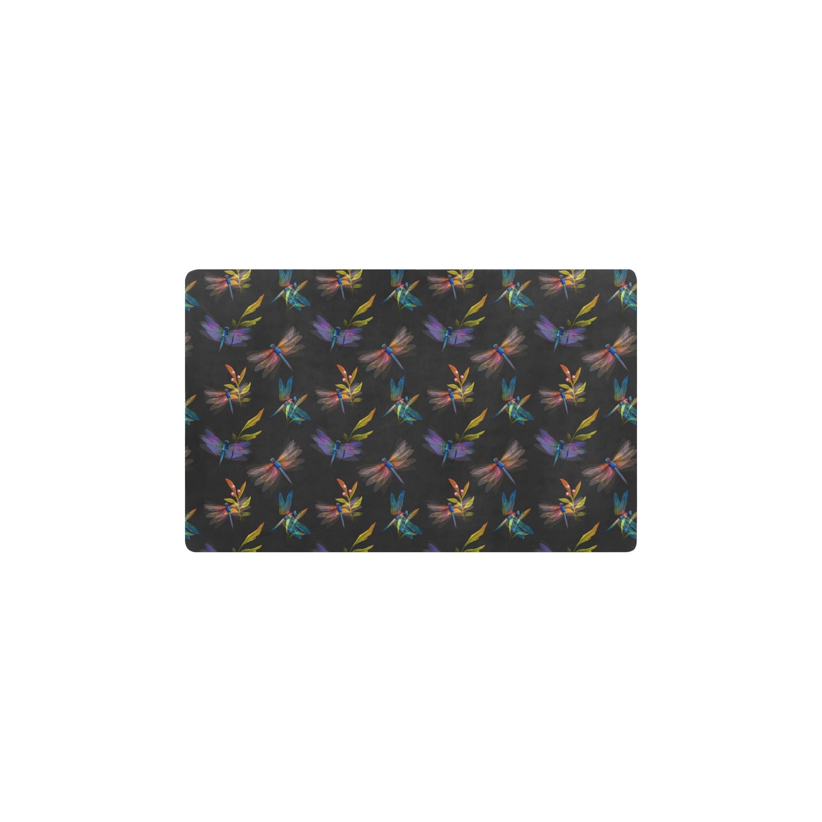 Dragonfly Colorful Realistic Print Kitchen Mat