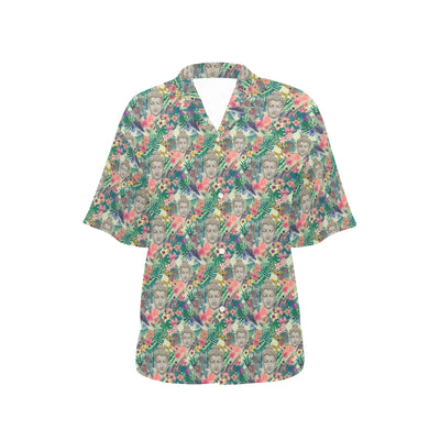 Buddha Pattern Print Design 08 Women's Hawaiian Shirt