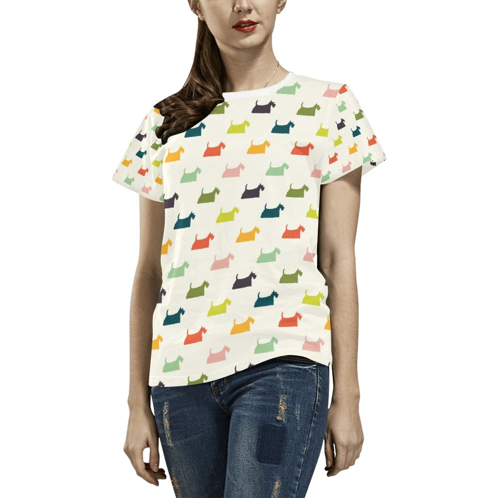 Scottish Terriers Print Design LKS305 Women's  T-shirt