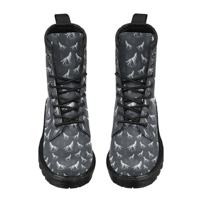 Wolf Print Design LKS303 Women's Boots