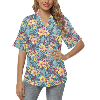 Summer Floral Print Design LKS304 Women's Hawaiian Shirt