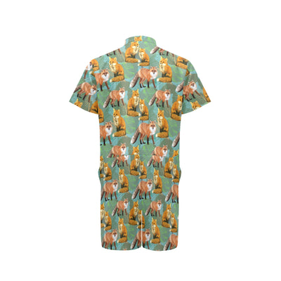 Fox Autumn leaves Themed Men's Romper