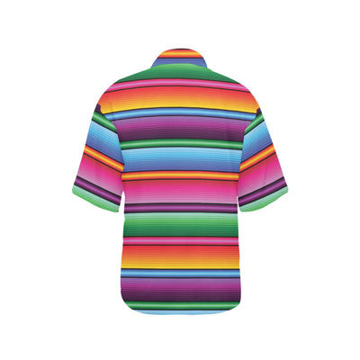 Mexican Blanket Colorful Print Pattern Women's Hawaiian Shirt