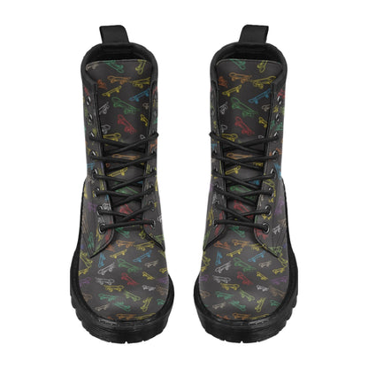 Skateboard Print Design LKS301 Women's Boots
