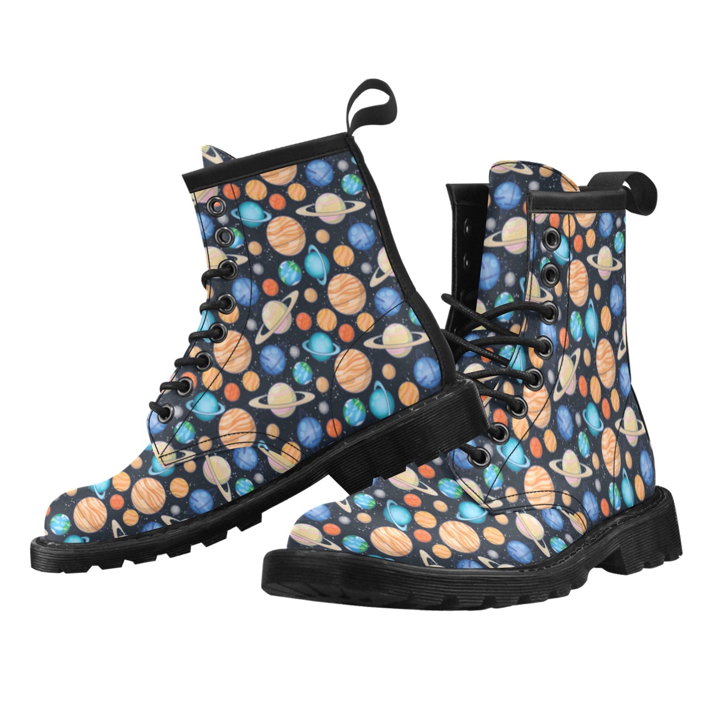 Planet Colorful Print Design LKS301 Women's Boots
