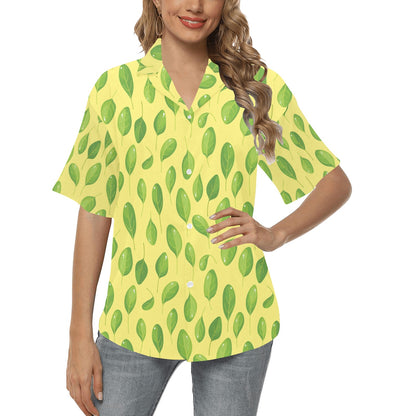 Spinach Print Design LKS302 Women's Hawaiian Shirt