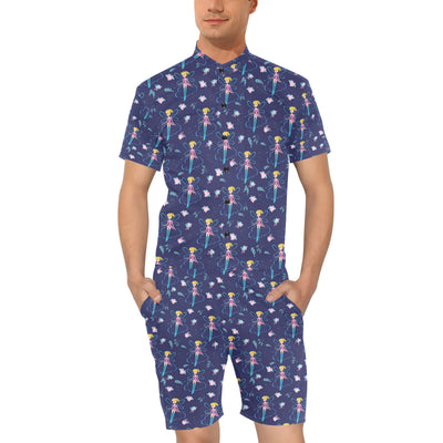 Fairy Cartoon Style Print Pattern Men's Romper