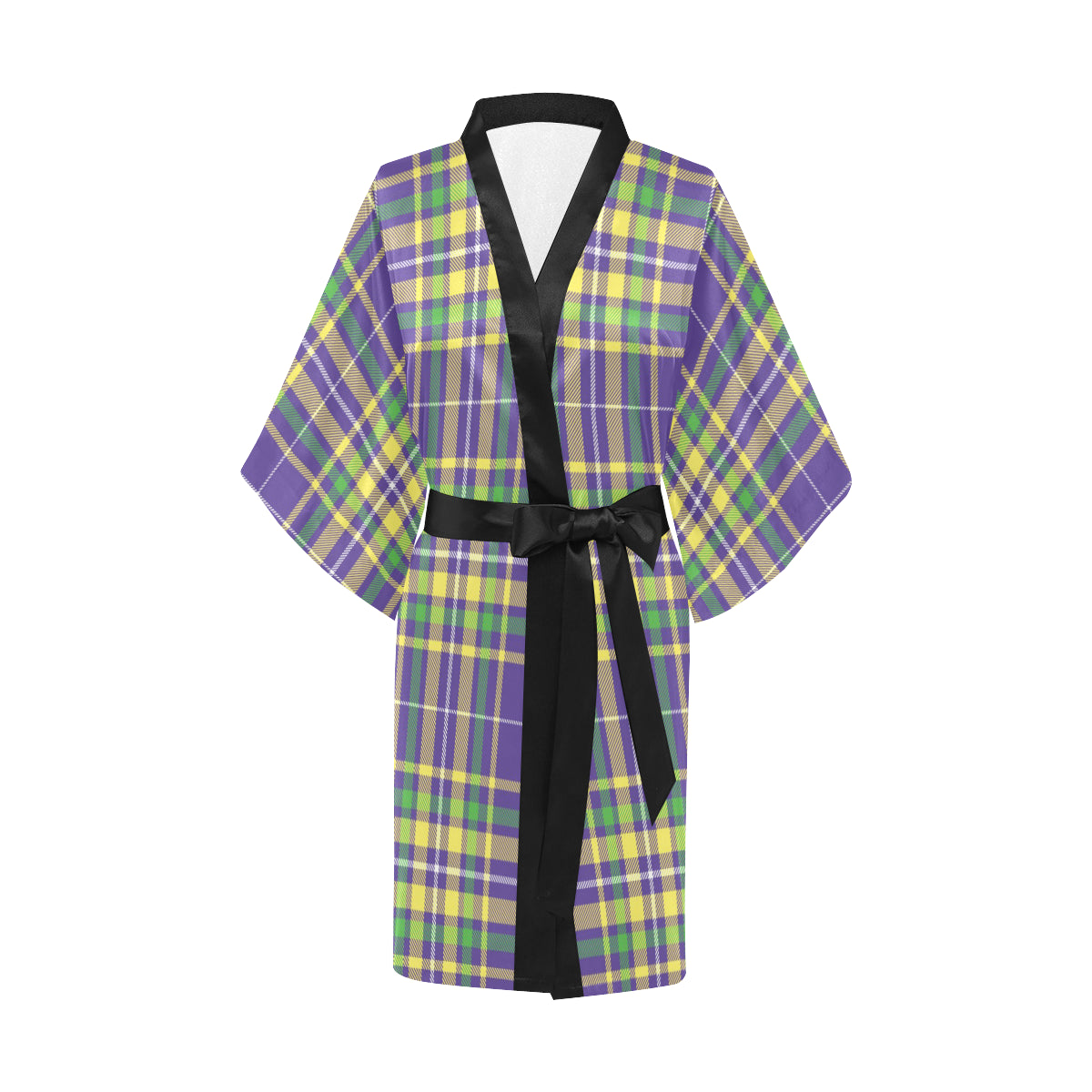 Mardi Gras Pattern Print Design 010 Women's Short Kimono