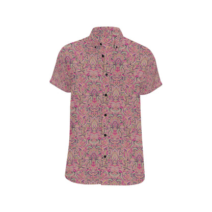 Celtic Pattern Print Design 04 Men's Short Sleeve Button Up Shirt