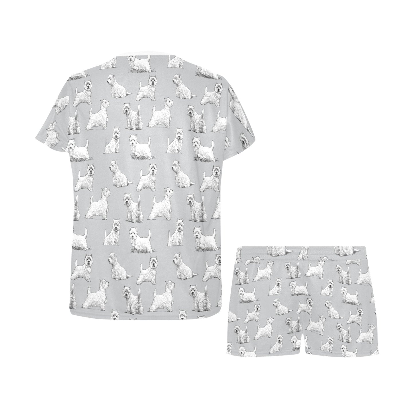 Scottish Terriers Print Design LKS3011 Women's Short Pajama Set