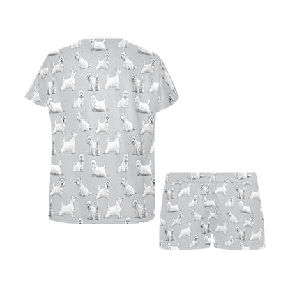 Scottish Terriers Print Design LKS3011 Women's Short Pajama Set