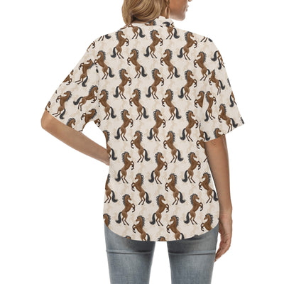 Horse Print Design LKS308 Women's Hawaiian Shirt