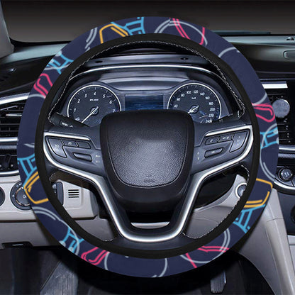 Bowling Pattern Print Design 07 Steering Wheel Cover with Elastic Edge
